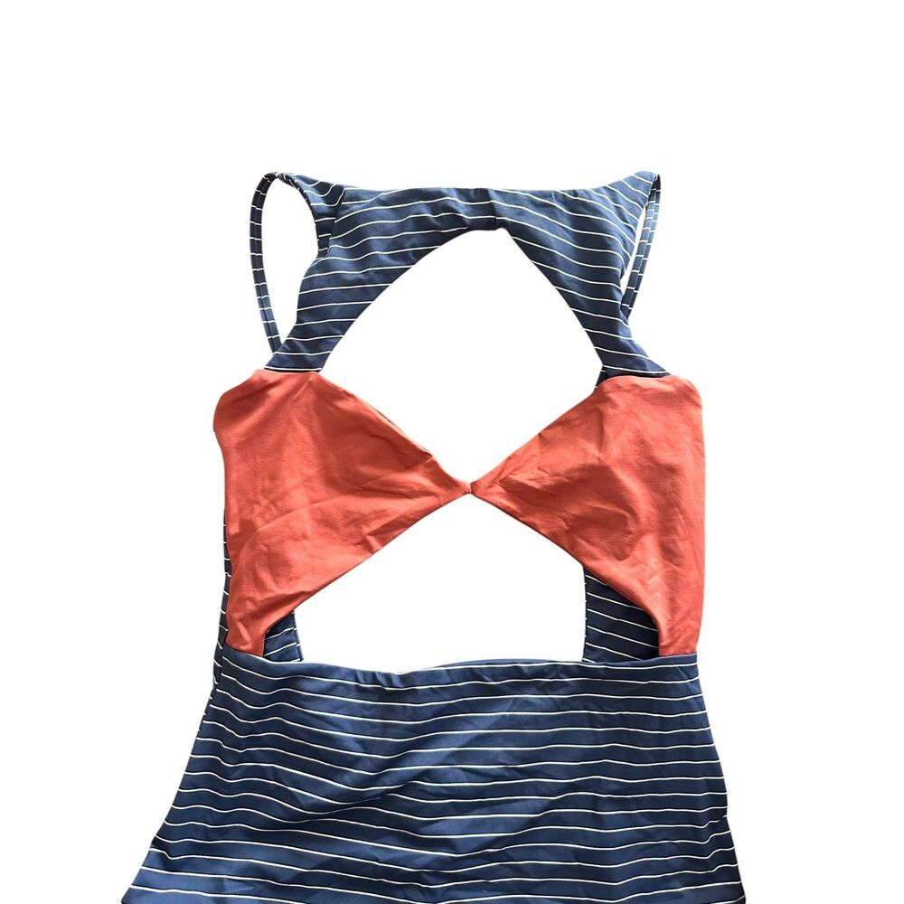 BOYS + ARROWS Cutout One Piece Red Blue Striped Medium - Picture 4 of 5
